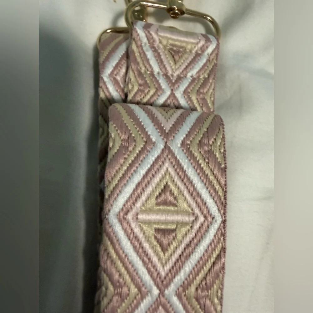 Bag Strap guitar Geometric Patterned Strap with Gold tone Hardware!